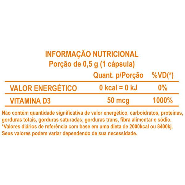 Imagem de Kit 3 Potes Vitamina D 2.000UI Suplemento Alimentar Alto teor Natural 100% Puro Natunectar 180 Capsulas