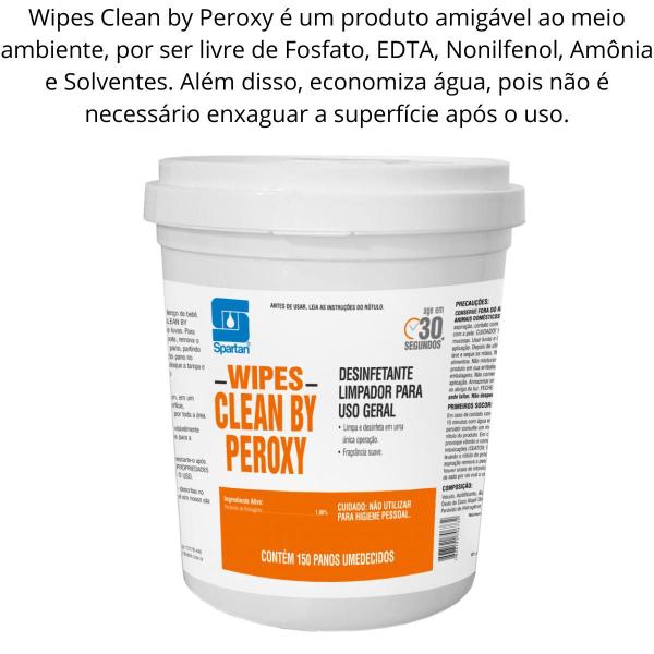 Imagem de Kit 3 potes Wipes Clean By Peroxy Lenços Limpeza - Spartan