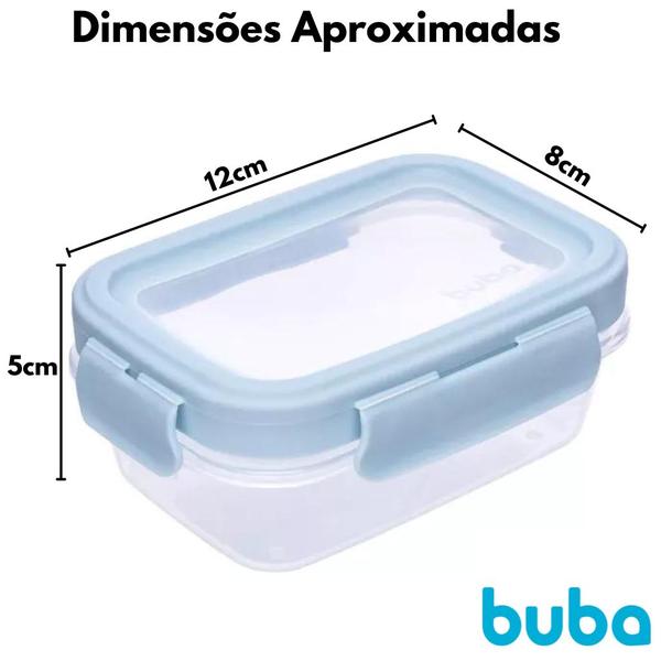 Imagem de  Kit 3 Potinhos Herméticos Azul 100ml com Tampa e Trava 18057 - Buba