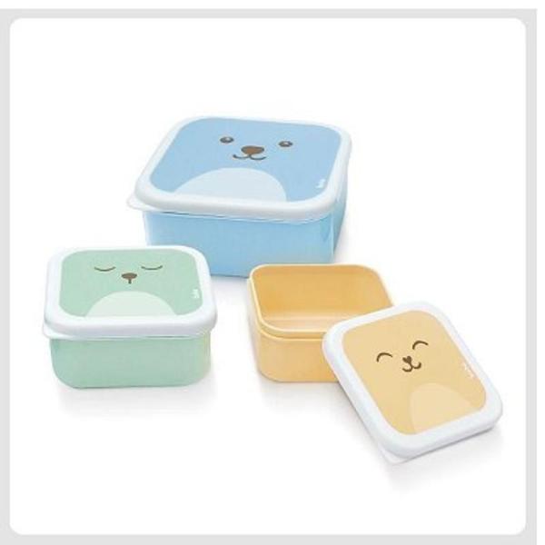 Kit 3 Potinhos Potes para Papinha Infantil Bebe Lancheira Gumy Menino Menina Buba Imagem de Kit 3 Potinhos Potes para Papinha Infantil Bebe Lancheira Gumy Menino Menina Buba