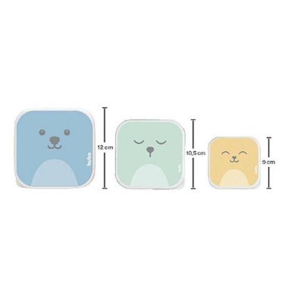Kit 3 Potinhos Potes para Papinha Infantil Bebe Lancheira Gumy Menino Menina Buba Imagem de Kit 3 Potinhos Potes para Papinha Infantil Bebe Lancheira Gumy Menino Menina Buba
