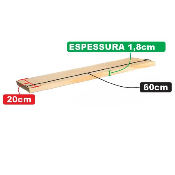 Imagem de Kit 3 Prateleira  Estante Madeira Suporte Invisivel 60X20