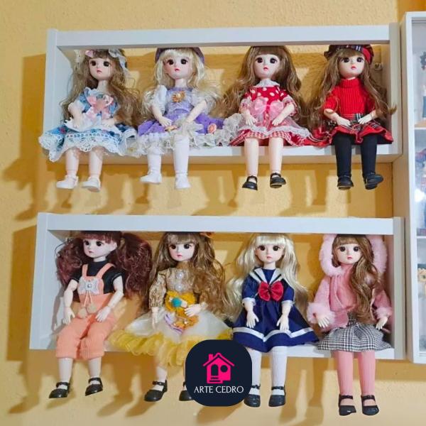 Imagem de Kit 3 Prateleira Para Bonecos Marvel Estante Barbie Nicho De Pelúcia Brinquedos Infantis Mdf 55cm