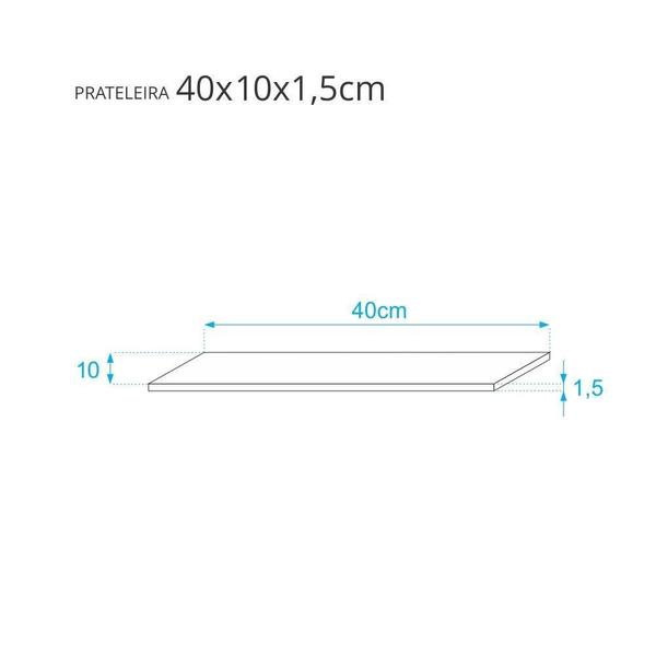 Imagem de Kit 3 Prateleiras 40 x 10cm Cinza Claro Suporte Invisível