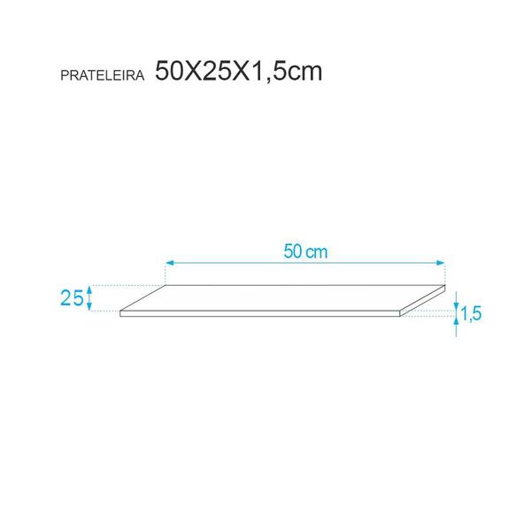 Imagem de Kit 3 Prateleiras 50 x 25cm Branca Com Mão Francesa