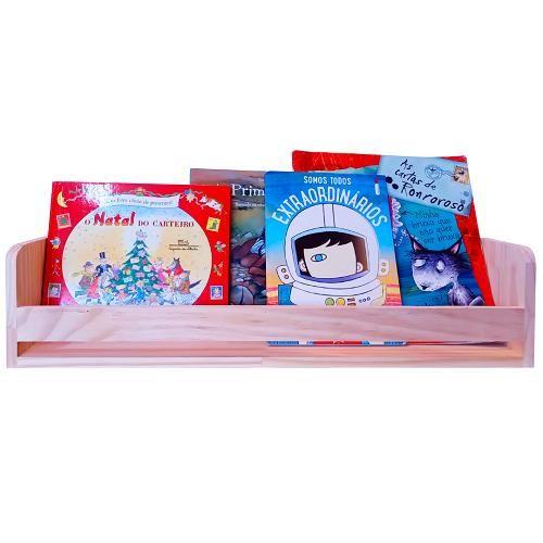 Imagem de Kit 3 Prateleiras Estante Nicho Organizador Livros Revistas Infantil Montessoriano Sala Quarto Cozinha Banheiro 60cm