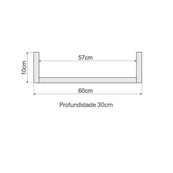 Imagem de Kit 3 Prateleiras Nichos Para Livros U 60X10X30Cm Branco Mdf