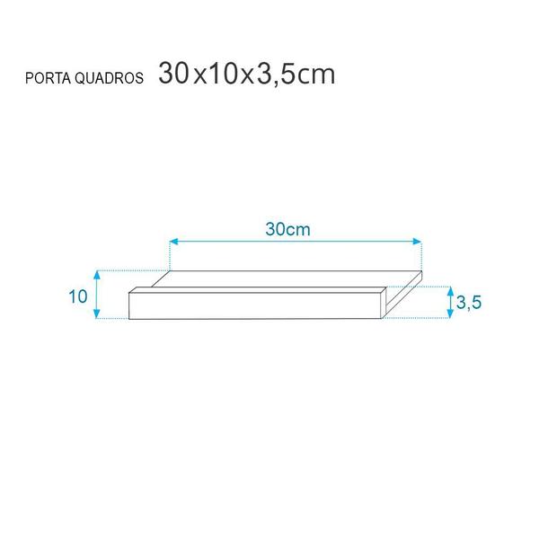 Kit 3 Prateleiras Porta Quadros 30 x 10cm Cinza Claro Suporte Invisível - Mercado das Prateleiras Imagem de Kit 3 Prateleiras Porta Quadros 30 x 10cm Cinza Claro Suporte Invisível