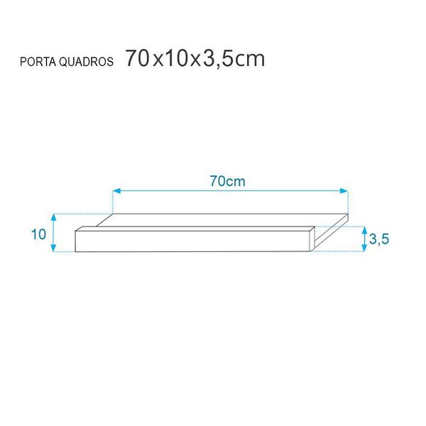 Imagem de Kit 3 Prateleiras Porta Quadros 70 x 10cm Vermelha Suporte Invisível