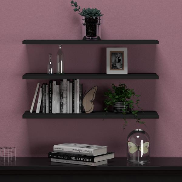 Imagem de Kit 3 Prateleiras Retas Simples Para Decoração Organização MDF