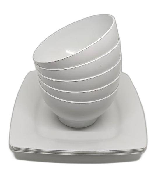Kit 3 Prato Branco Quadrado 3 Cumbuca 700Ml Desconto Atacado - Vendeu Bem Imagem de Kit 3 Prato Branco Quadrado 3 Cumbuca 700Ml Desconto Atacado