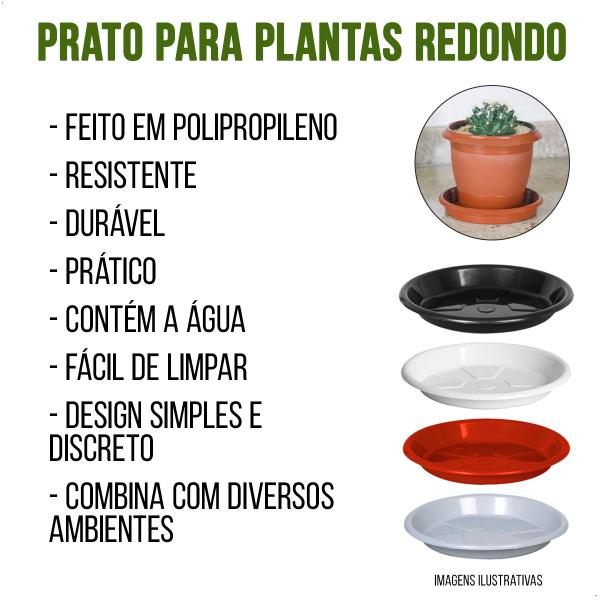 Imagem de Kit 3 Pratos para Vaso Redondo Suporte para Planta 27x3,5cm