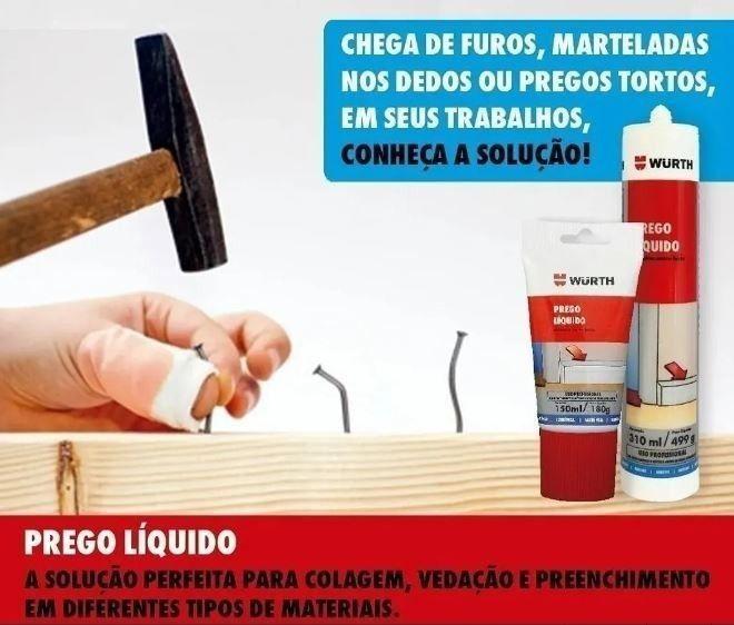 Kit 3 prego liquido wurth adesivo cola para roda pé polietileno/madeira/mdf a melhor - Würth Imagem de Kit 3 prego liquido wurth adesivo cola para roda pé polietileno/madeira/mdf a melhor