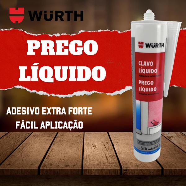 Imagem de Kit 3 prego liquido wurth adesivo cola para roda pé polietileno/madeira/mdf a melhor