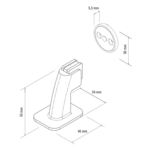 Imagem de Kit 3 Prendedor Batedor Porta Magnetico Adesivo Corten Imab