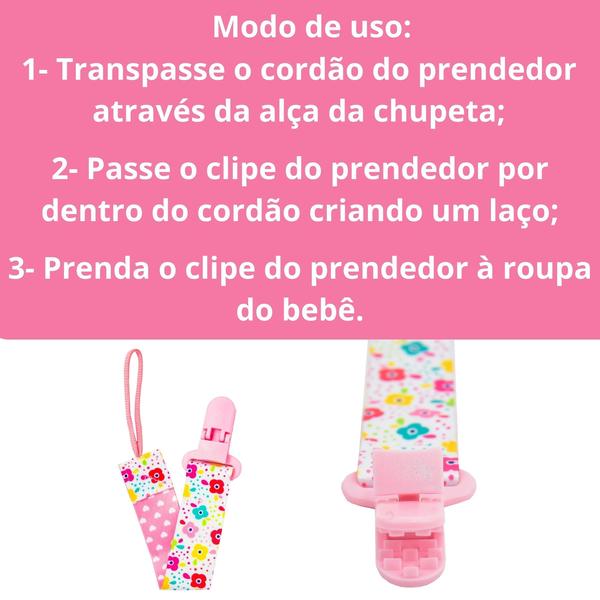 Imagem de Kit 3 Prendedor De Chupeta Pietra Baby