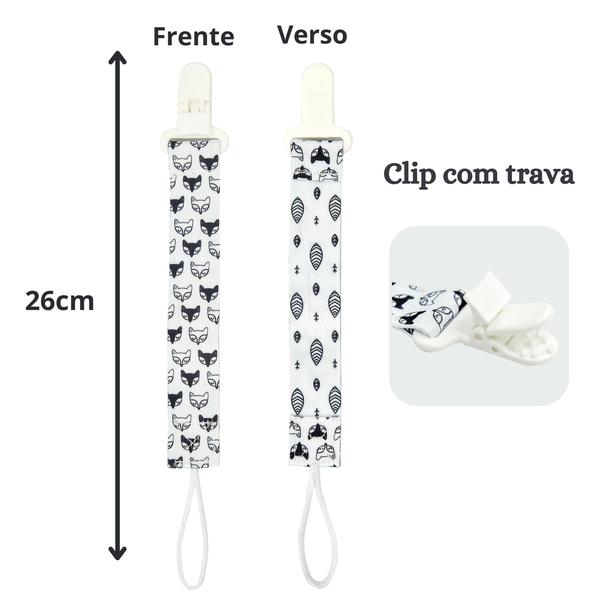 Imagem de Kit 3 Prendedor de Chupeta Pietra BabyKit 3 Prendedores de Chupetas Estampado Pietra Baby Menimo Menina Infantil Corrente Cordão Bebê Criança