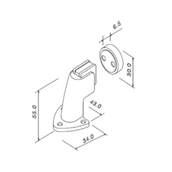 Imagem de Kit 3 prendedor trava porta magnetico 808 imab corten ima forte piso e parede c/ buchas e parafusos