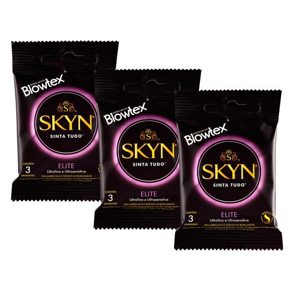 Imagem de Kit 3 Preservativo Blowtex Skyn Elite 3 Unidades