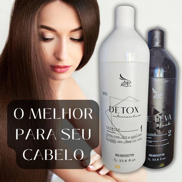 Imagem de Kit 3 Progressiva Zap Me Leva e Shampoo Detox 1L