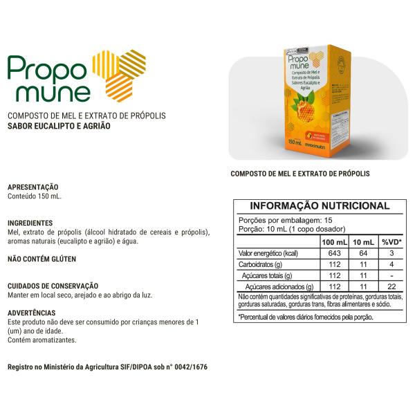 Imagem de Kit 3 Propomune Xarope Própolis Eucalipto 150 ml Maxinutri