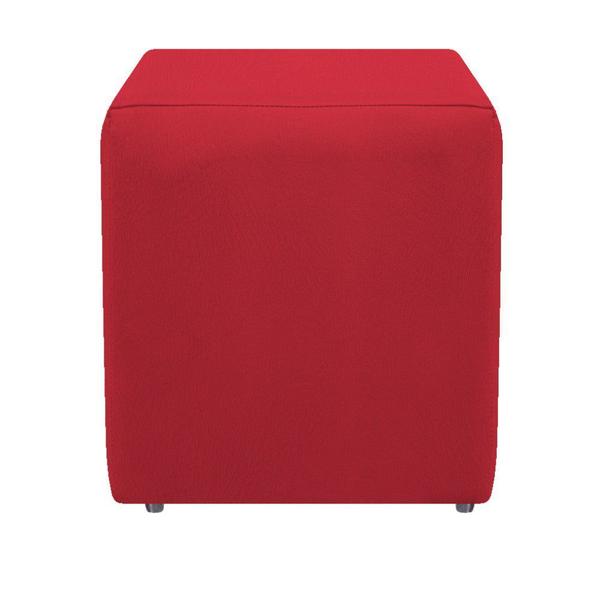 Imagem de Kit 3 Puffs Decorativos Dado Sala de Estar Recepção Suede Vermelho - KDAcanto Móveis