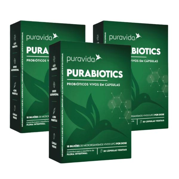 Imagem de Kit 3 Purabiotics  Mix 4 Tipos De Probióticos PuraVida