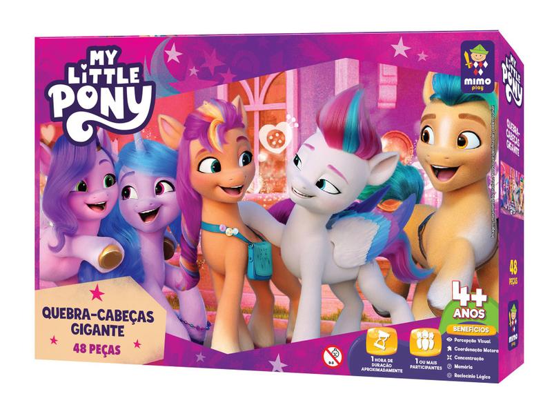 Imagem de Kit 3 Quebra Cabeça Gigante 48 Peças My Little Pony e 1 Jogo Educativo My Little Pony