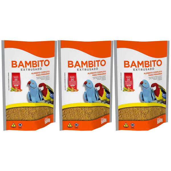 Imagem de Kit 3 Ração Biotron Bambito Extrusado 500g Comida Extrusada Agaporne Periquito Calopsita Ringneck