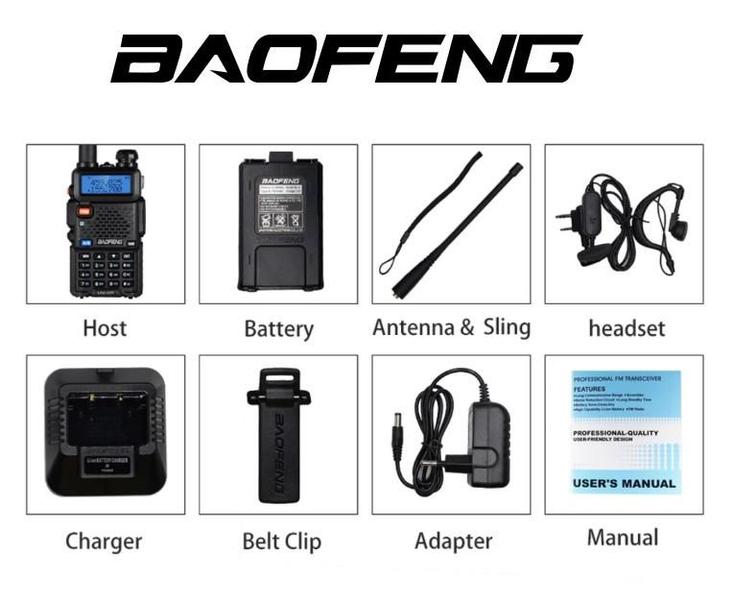 Imagem de Kit 3 rádios comunicador baofeng dual band uv-5r 5w profissional