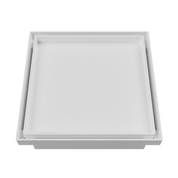 Imagem de Kit 3 Ralo Oculto Quadrado 10x10cm Astra Branco