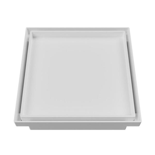 Imagem de Kit 3 Ralo Oculto Quadrado 15x15cm Astra Branco