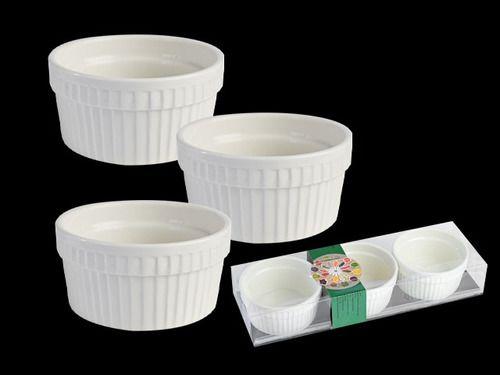 Imagem de Kit 3 Ramekin Redondos Tigela em Porcelana Pequeno Ramequim