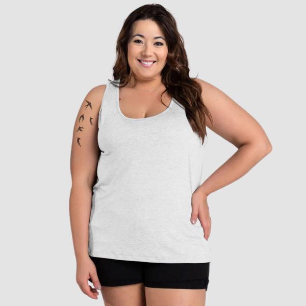 Imagem de Kit 3 Regata de Academia Feminina Plus Size 100% algodão