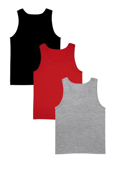 Kit 3 Regatas Masculina Plus Size 100% Poliéster Sortidas - Rcv Store Imagem de Kit 3 Regatas Masculina Plus Size 100% Poliéster Sortidas