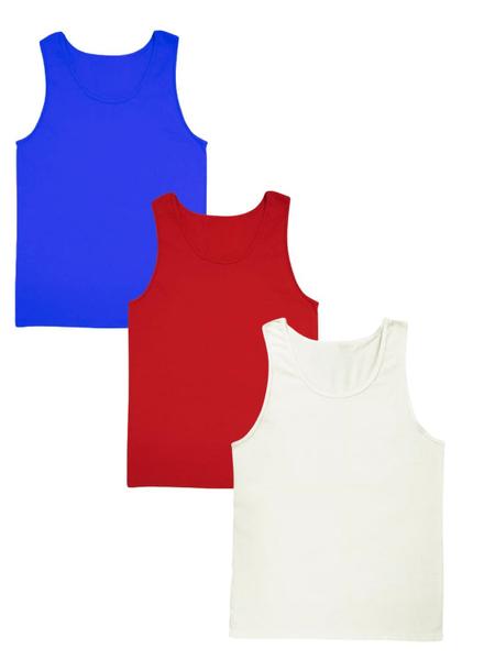 Kit 3 Regatas Masculina Plus Size 100% Poliéster Sortidas - Rcv Store Imagem de Kit 3 Regatas Masculina Plus Size 100% Poliéster Sortidas
