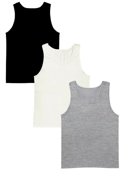 Kit 3 Regatas Masculina Plus Size 100% Poliéster Sortidas - Rcv Store Imagem de Kit 3 Regatas Masculina Plus Size 100% Poliéster Sortidas
