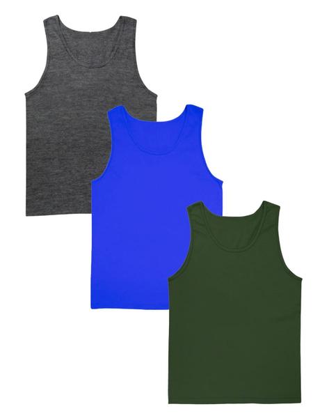 Kit 3 Regatas Masculina Plus Size 100% Poliéster Sortidas - Rcv Store Imagem de Kit 3 Regatas Masculina Plus Size 100% Poliéster Sortidas
