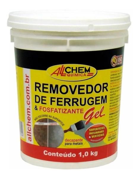 Imagem de Kit 3 Removedor De Ferrugem Em Gel Não Escorre 1 Kg Allchem