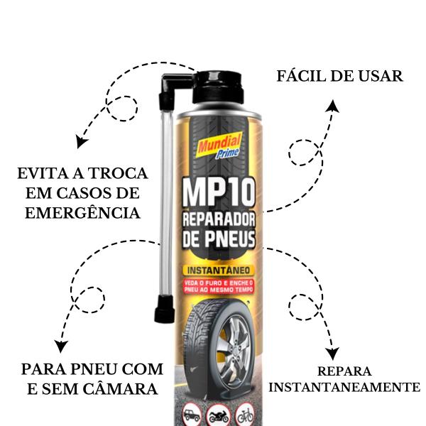 Imagem de Kit 3 Reparador De Pneus Instantaneo Carro Moto Bicicleta Mundial Prime Veda E Enche Ao Mesmo Tempo