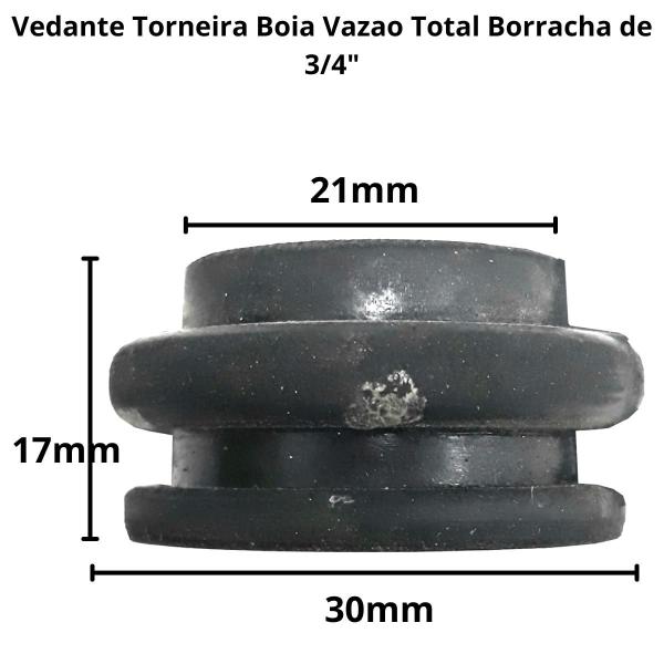 Imagem de Kit 3 Reparos Borracha De Vedação De 3/4 Para Boia Vazao Total - 34