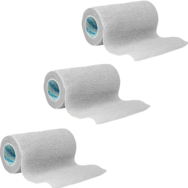 Imagem de Kit 3 Rolo De Atadura Bandagem Elástica Flexível Resistente P/ Pets Cães