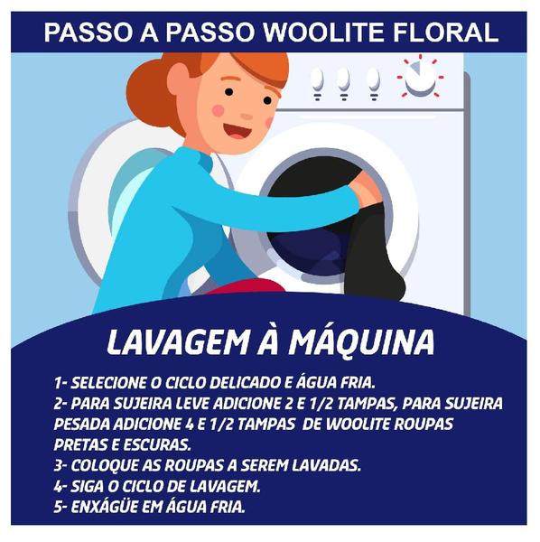 Imagem de Kit 3 Sabão líquido Woolite Roupas Escuras Floral 450ml