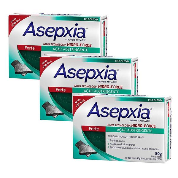 Imagem de Kit 3 Sabonete Asepxia Fórmula Forte 80g