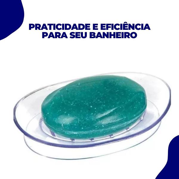 Imagem de Kit 3 Saboneteira Porta Sabonete Silicone com Ventosa Transparente Sucção Arthi