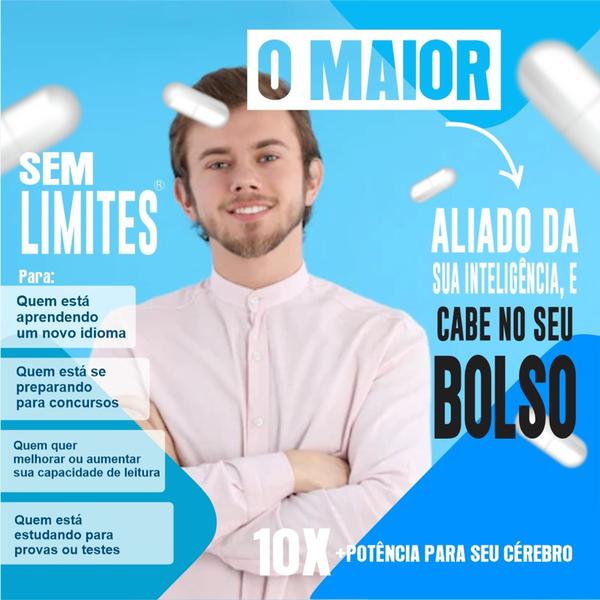 Imagem de kit 3 sachês 90 cápsulas suplemento para o cérebro foco melhor concentração memória aprendizado