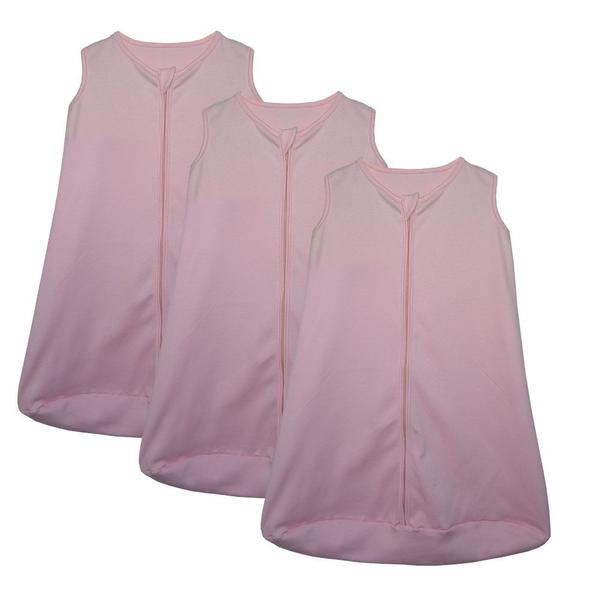 Imagem de Kit 3 Saco de Dormir Bebê Rosa Enxoval Pijama 100% Algodão