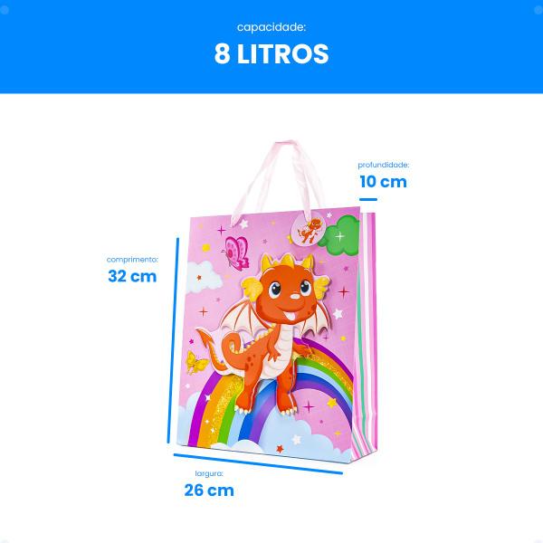 Imagem de Kit 3 Sacolas De Papel Lembrancinha Infantil Presente 32x26