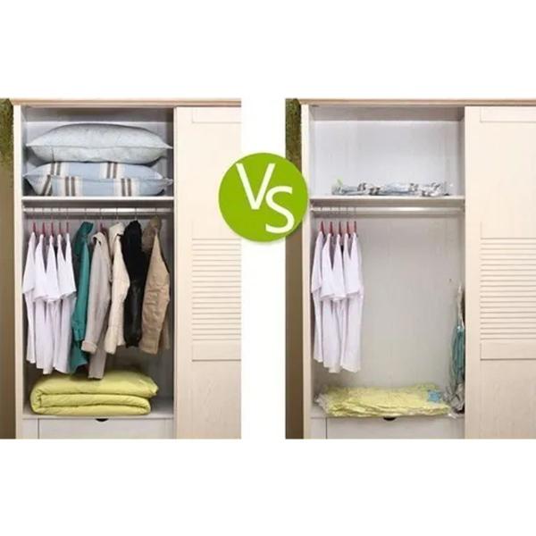 Imagem de Kit 3 Sacos À Vácuo 70x100 Organizador Toalhas Roupas