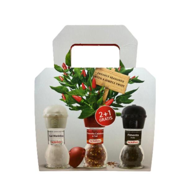 Kit 3 Sal E Pimenta Gourmet Com Moedor Grosso Fino Especial - Basike Imagem de Kit 3 Sal E Pimenta Gourmet Com Moedor Grosso Fino Especial